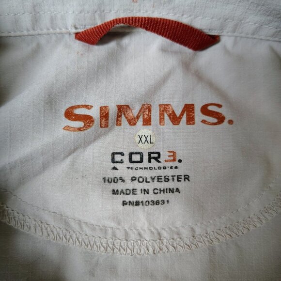 Simms Shirt Size XXL Cor3 Challenger Long Sleeve Snap Button Performance Fishing - Picture 6 of 15